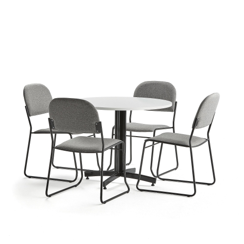 Zestaw Mebli Sanna + Dawson stół I 4 Krzesła Szary