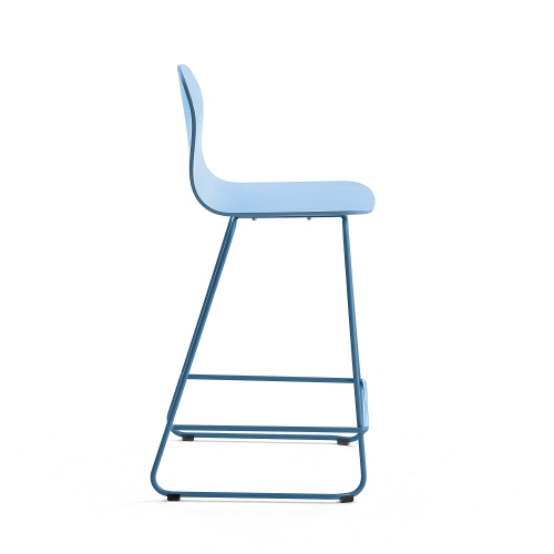 Krzesło Barowe Gander, Płozy, Siedzisko 450 Mm, Lakierowany, Niebieski