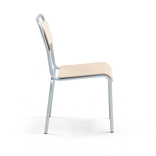 Krzesło Do Stołówki Frisco, Aluminium, Hpl, Brzoza