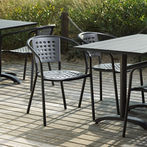 Krzesło Capri czarny, Szare Siedzisko