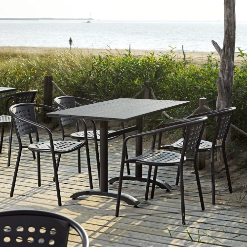 Krzesło Capri czarny, Szare Siedzisko