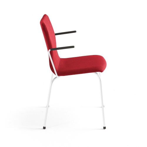 Krzesło Konferencyjne Ottawa, Podłokietniki, Czerwony, Biały