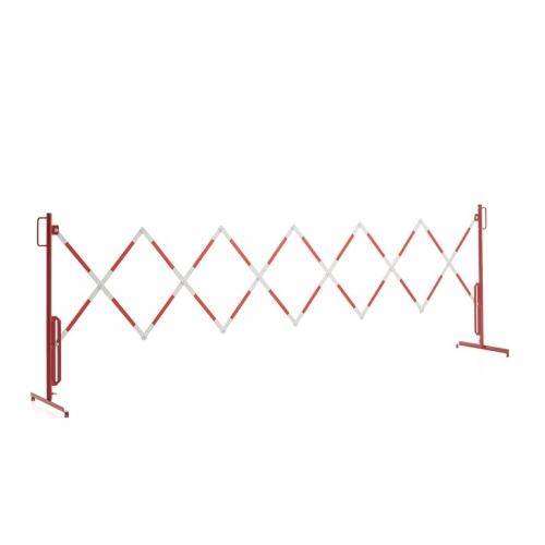 Bariera Odgradzająca, Składana, Bez Kół, 3000 Mm, Biało-czerwony