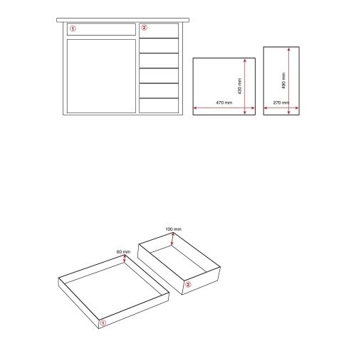 Mobilny Stół Narzędziowy Flex, 1 Szafka, 7 Szuflad, 990x595x900 Mm