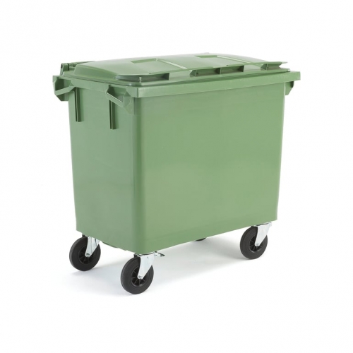 Mobilny Kontener Na Odpady Classic, 1210x1255x770 Mm, 660 L, Zielony