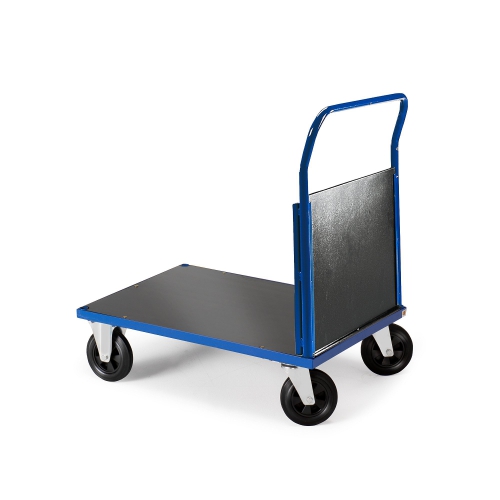 Wózek Platformowy Transfer 1 Burta Z Drewna, 1000x700 Mm, Gumowe Koła, Bez Hamulców
