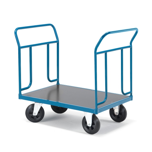 Wózek Platformowy Transfer 2 Burty Z Rur Stalowych, 1000x700 Mm, Koła Gumowe, Bez Hamulców