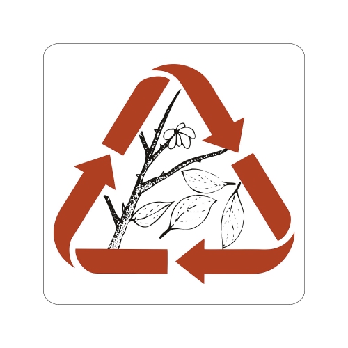 Naklejka Z Oznaczeniem Odpadów, Odpady Ogrodowe, Brązowy