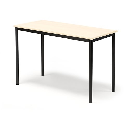 Stół Borås, 1200x600x800 Mm, Rama Czarna, Dźwiękochłonny Hpl, Brzoza