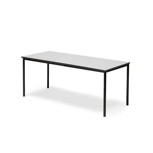 Stół Borås, 1800x800x800 Mm, Laminat Szary, Czarny