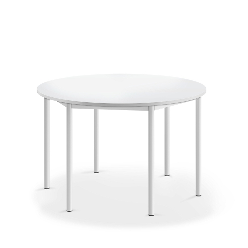 Stół Borås, Okrągły, ø1200x720 Mm, Laminat Biały, Biały