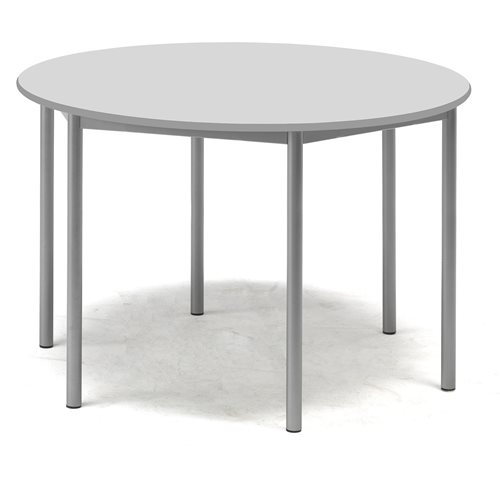 Stół Borås, Okrągły, ø1200x800 Mm, Laminat Szary, Szary Aluminium
