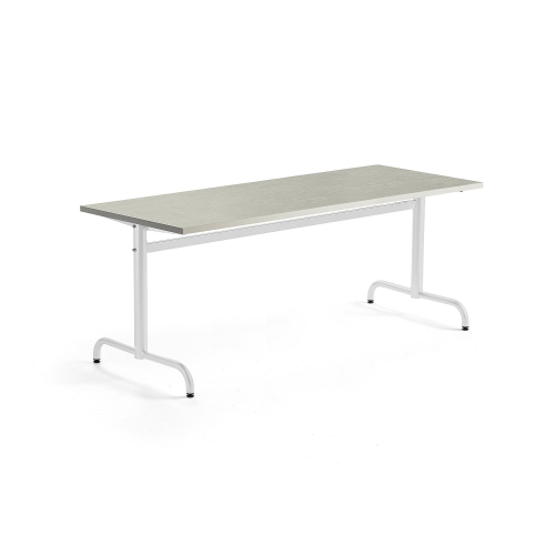 Stół Plural 1800x700x720 Mm, Linoleum, Szary, Biały