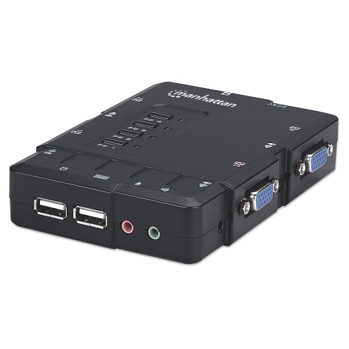 Przełącznik Kvm Vga/usb 4x1 4-portowy Z Audio/mic