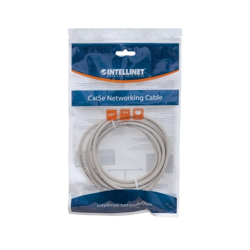 Patch Cord Cat5e Utp 10m Szary 100% Miedź