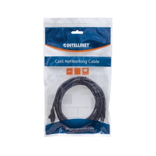 Patch Cord Cat6 Utp 0,5m Czarny 100% Miedź