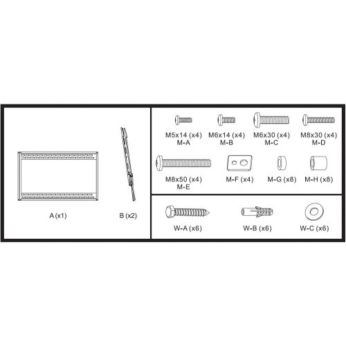 Uchwyt ścienny Tv Lcd/led 60-100 Cali 100kg Slim 32mm Czarny