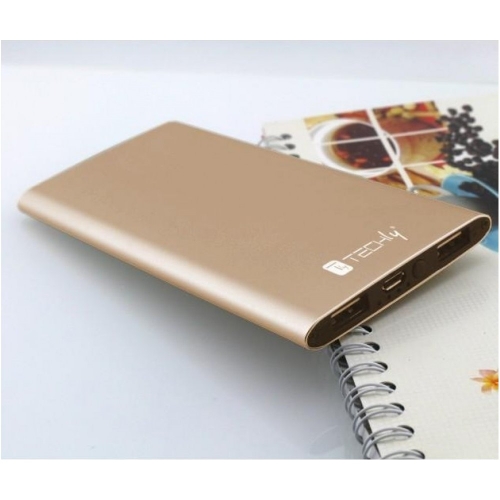 Zasilacz Powerbank 5000mah 2x Usb-a 1a I 2.1a Złoty Techly