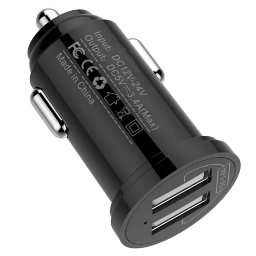 Samochodowa Mini ładowarka 2x Usb 5v 3.4a/17w Techly