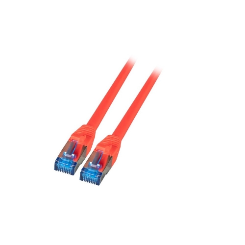 Patchcord Sftp 0,15m Cat6a Superflex Czerwony Na Kablu Cat7