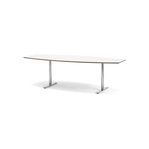Stół konferencyjny SELMA 2400x1000x730 mm, chrom, biały AJ Produkty