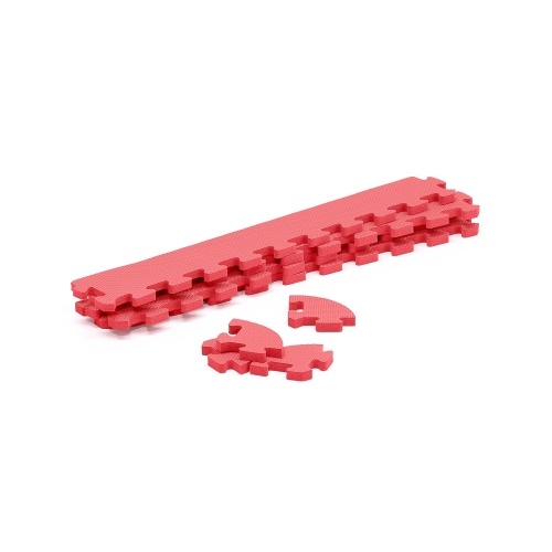Zestaw krawędzi do maty w kształcie puzzli 8 prostych, 4 narożne, czerwony AJ Produkty