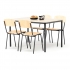 Zestaw do stołówki Stół 1200x800 mm, brzoza + 4 krzesła, brzoza/czarny AJ Produkty
