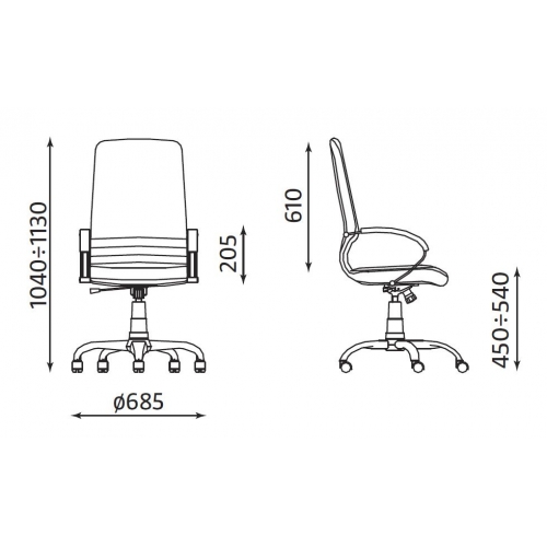 Fotel biurowy Mirage ST02 - skóra dwoina SP FRONT (front w skórze, tył w imitacji skóry V) kolor Czarny (SP01) - Nowy Styl